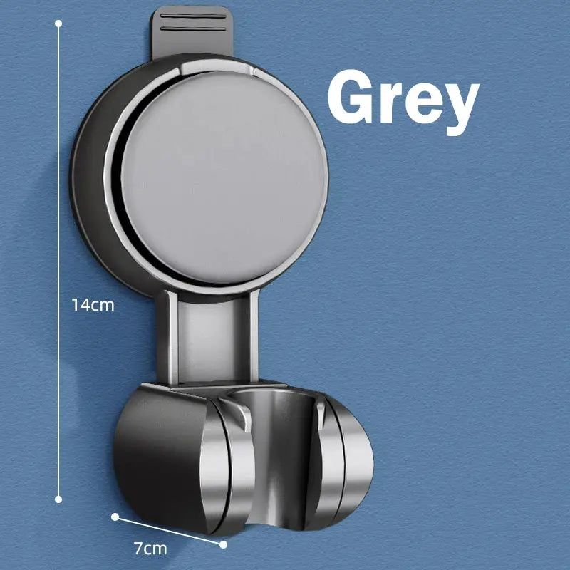 Shower head holder by Simples Market in grey with suction cup wall mount, 360° adjustable bathroom bracket