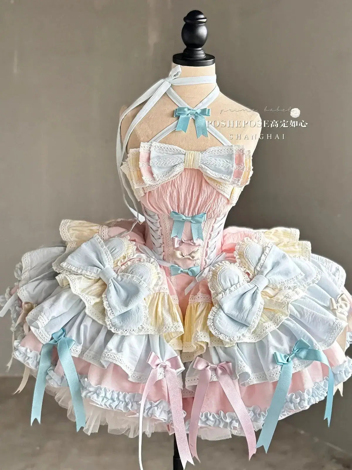 Girls Birthday Lolita Dress Tube Top Satin Bowknot Pettiskirt Mini