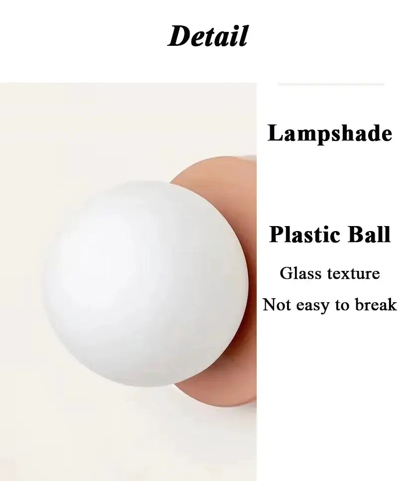 Macaron soft-style wall lamp with white plastic ball lampshade
