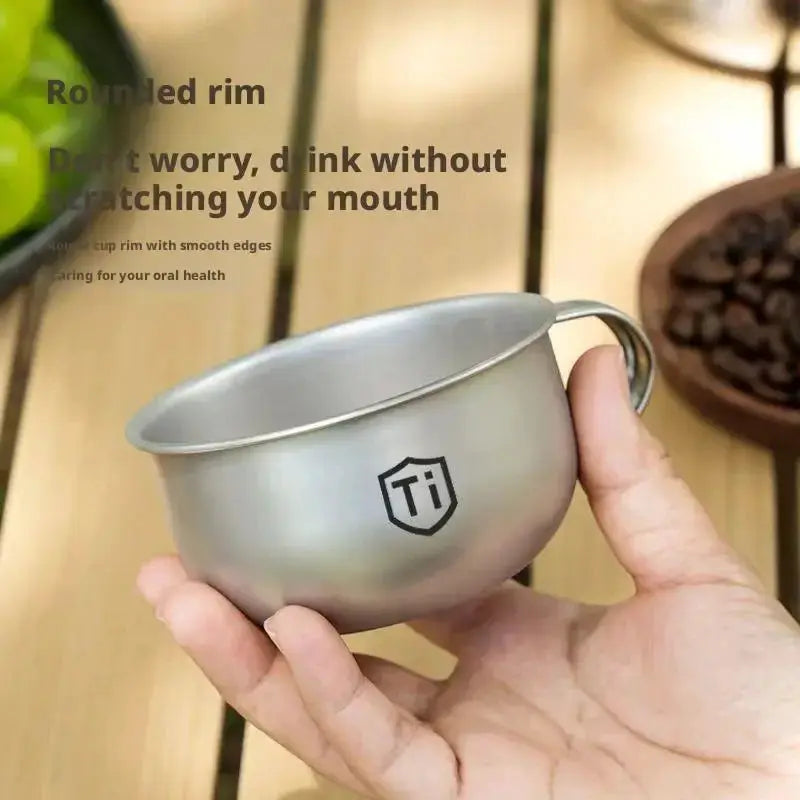 Mini Camping Water Cup Titanium Alloy Portable Tea Coffee Cup For Outdoor Kitchen And Mountaineering 80ml 220ml Capacity