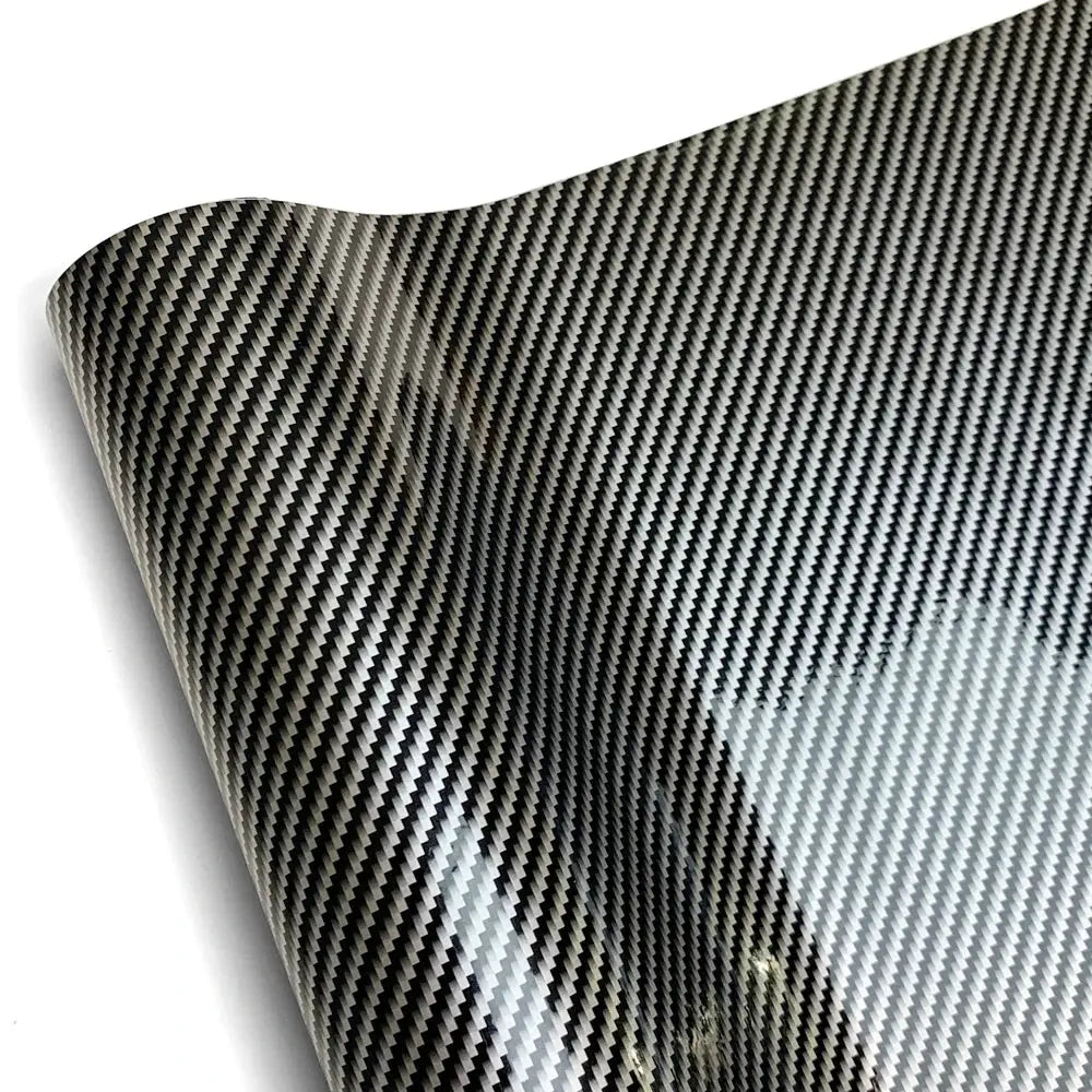 2D-9D carbon fiber wrap; waterproof black car vinyl with diagonal weave