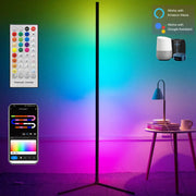 160cm Smart Tuya corner floor lamp with dimmable RGB LED mood lighting; Alexa and Google Assistant compatible