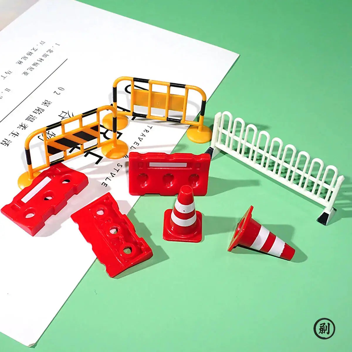 Set Of 10 Mini Traffic Signs And Roadblock Toys With Traffic Cones For Kids Construction Vehicle Theme Party