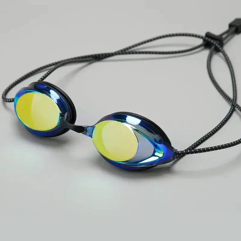 Electroplated Bright Color Rope Head Swimming Goggles for Adults Waterproof and Anti Fog Outdoor Glasses