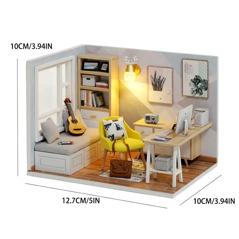 Wooden Miniature Doll House Kit DIY 3D Puzzle Building Model For Birthday Gifts And Home Decor Display
