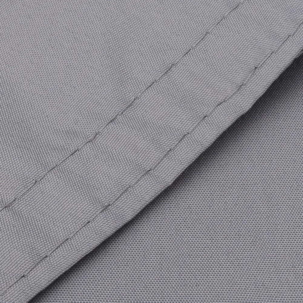 Triangle shade sail canopy close-up fabric in gray, waterproof by Simples Market.