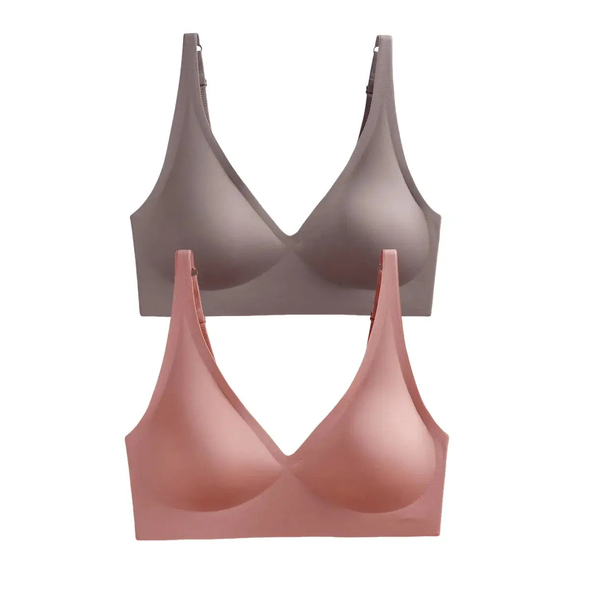 AuroraLuxe 2 Piece Seamless Wireless Push Up Bras Set With Soft Padding For All Day Comfort And Invisible Fit