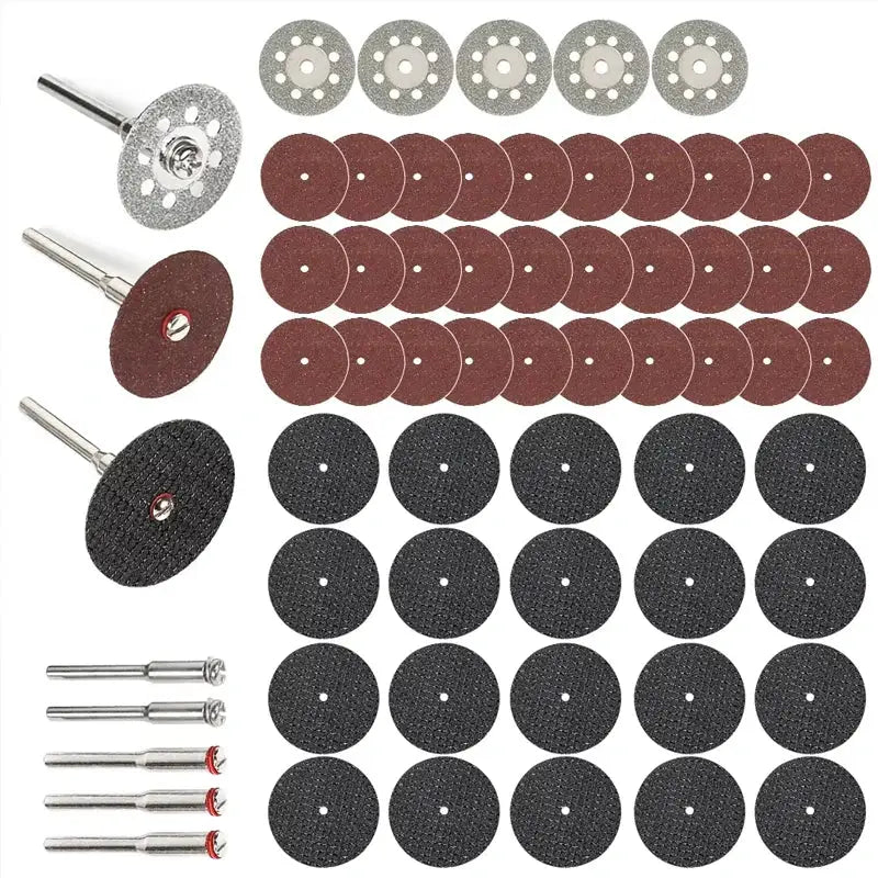 60 Piece Diamond Cutting Discs And Grinding Wheel Set For Woodworking And Metal Dremel Rotary Tool