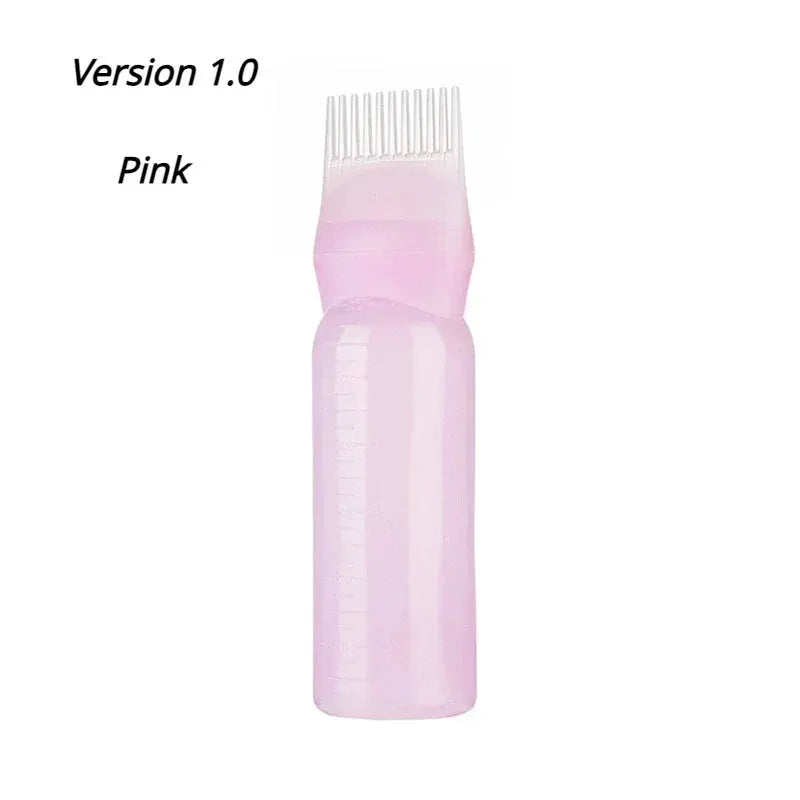 Silicone Shampoo Brush Head Scalp Massage Comb Hair Dye Tint Oil Applicator Bottle With Brush