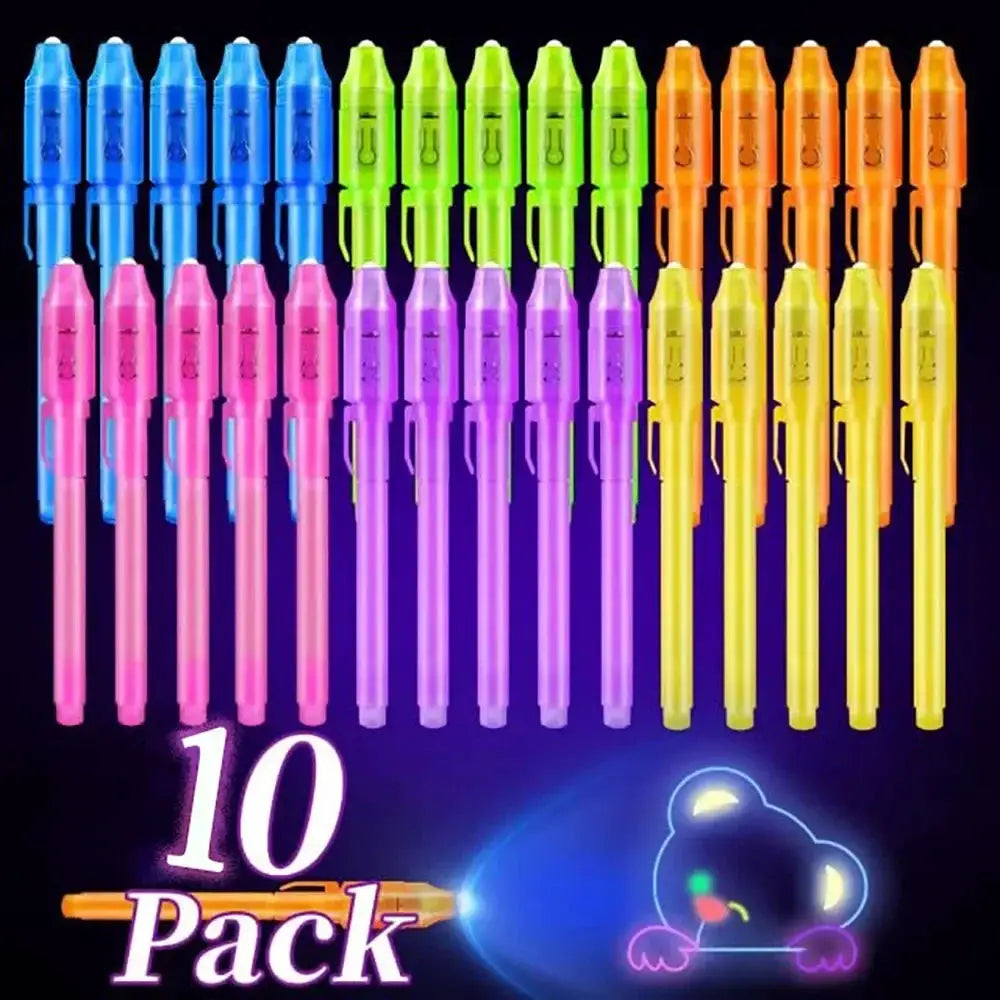 10-pack invisible ink pens with UV light by Simples Market, colorful kids’ party classroom set