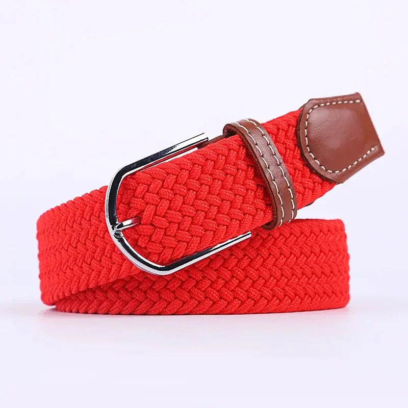 UrbanFlex Unisex Knitted Pin Buckle Belt Elastic Braided Canvas Stretch For Comfortable Jeans Wear