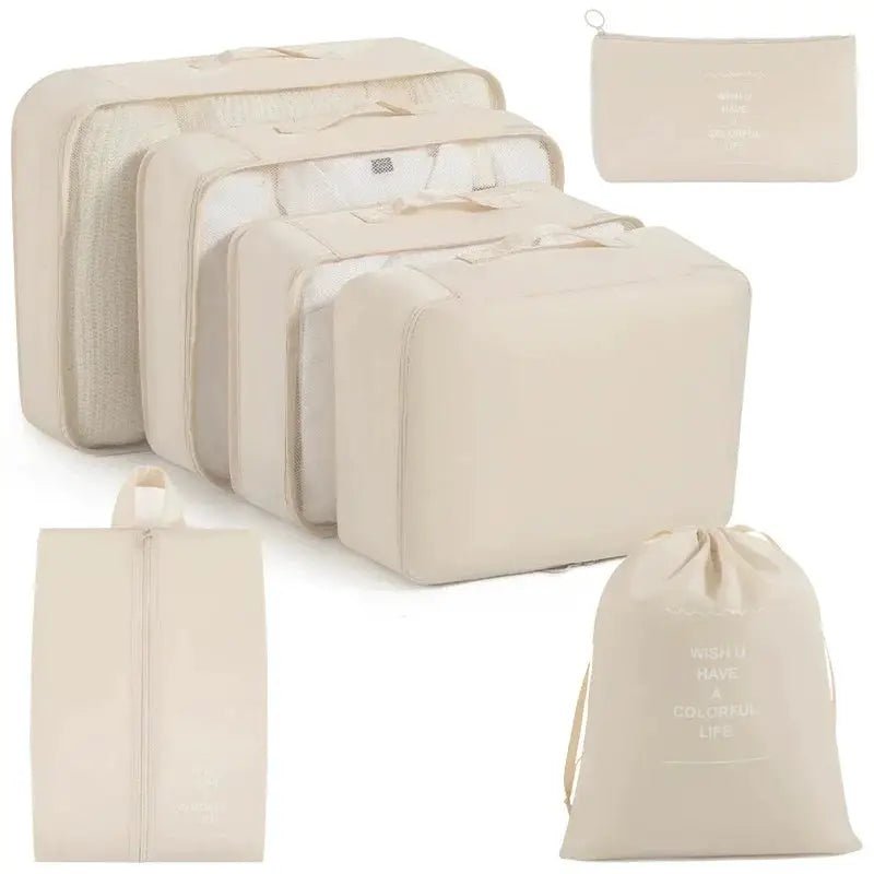EcoVoyage Travel Storage Bag Set 7 8 9 Piece Eco Friendly Compression Packing Cubes For Clothes Shoes Toiletries