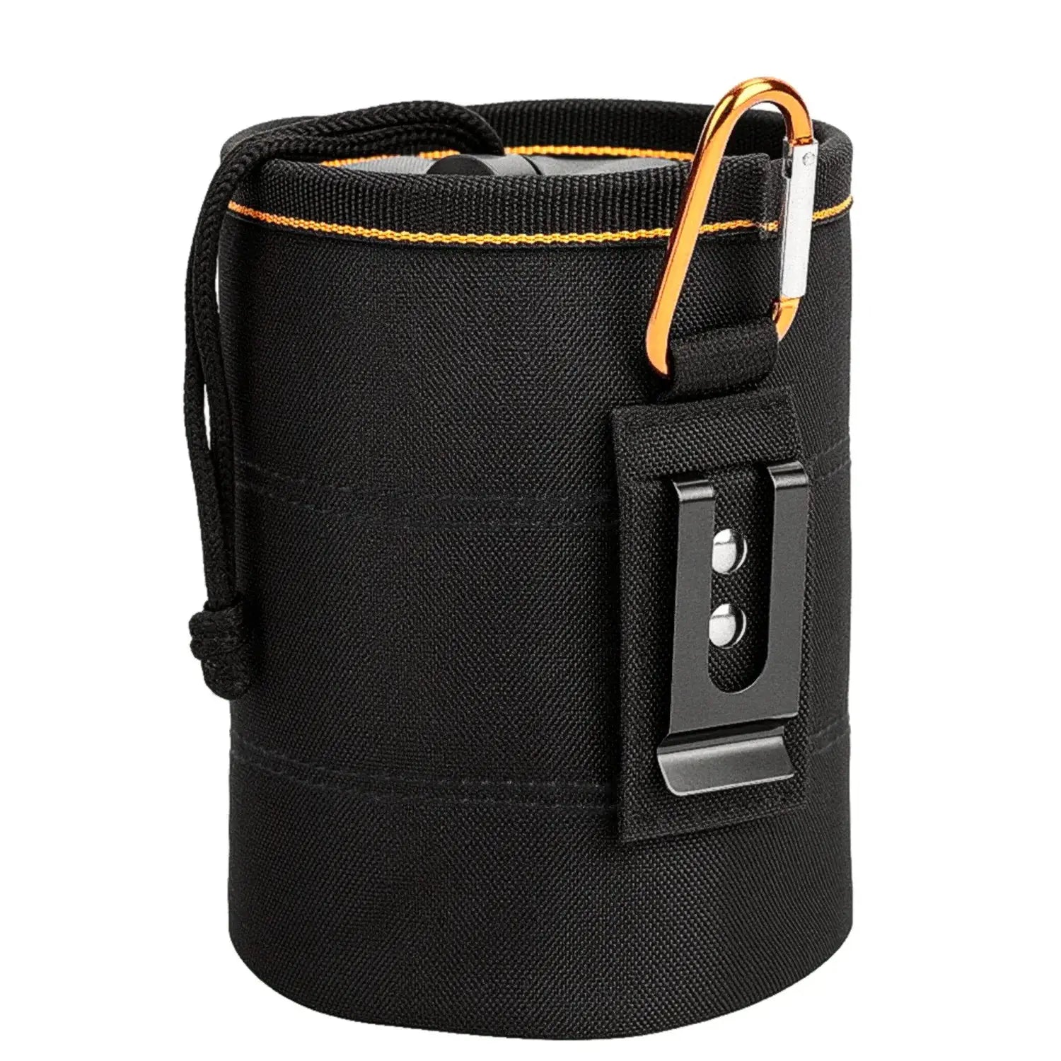 TKIGZNW Tool Pouch for nails and screws, black fabric with belt clip