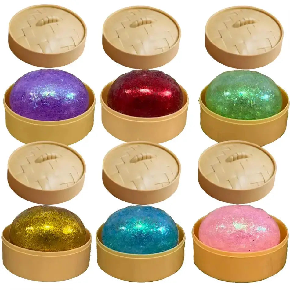Dumpling Squishies Cute Colorful Bun Toy Slow Rising Stress Relief Fidget for Kids and Adults Anti Anxiety Gift