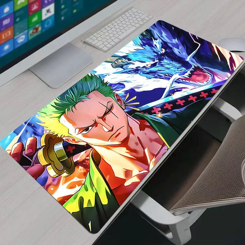 One Piece Zoro Large Mouse Pad Non Slip Rubber Desk Mat For PC Gaming And Notebook Setup