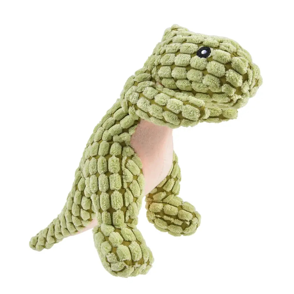 Interactive Plush Dinosaur Dog Toy for Small Dogs and Cats Durable Fleece Chew Toy