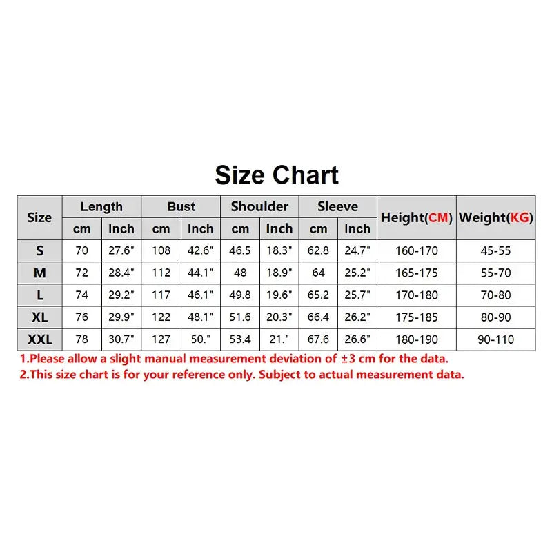 Simples Market men's polo shirt size chart (S-XXL) with length, bust, shoulder, sleeve measurements.