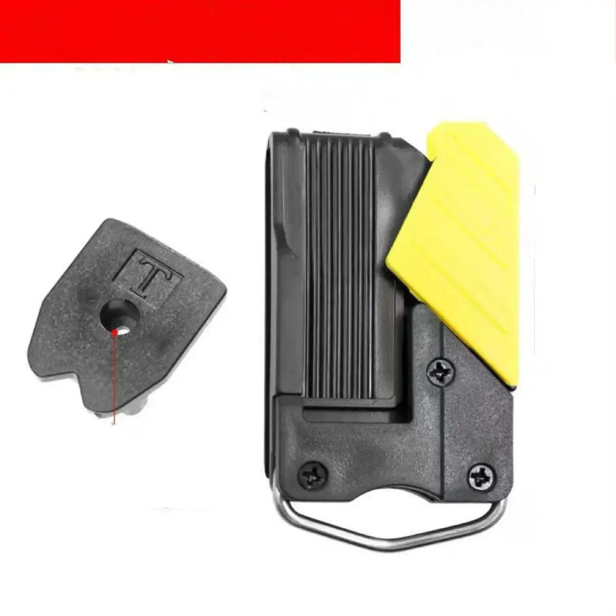 Simples Market 2-piece quick-release belt clip for hammer/wrench tool waist organizer with yellow tape-measure hanger