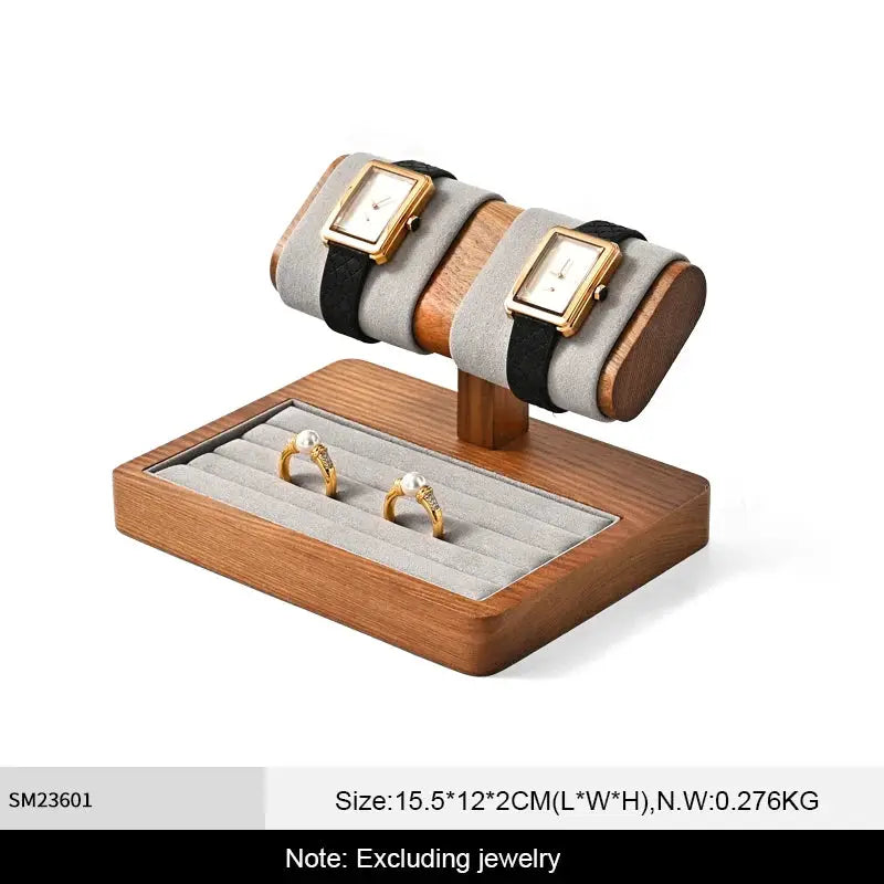 WoodTen Solid Wood Watches Display Stand Elegant Jewelry Organizer For Watches Necklaces Bracelets Bangles
