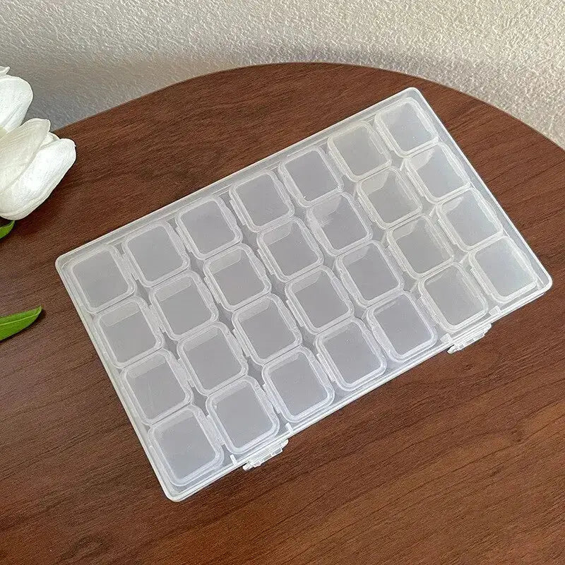 28 Grids Plastic Jewelry Storage Box Necklace Earrings Rings Jewelry Packaging Organizer Portable Pill Medicine Storage Box - Simples Market