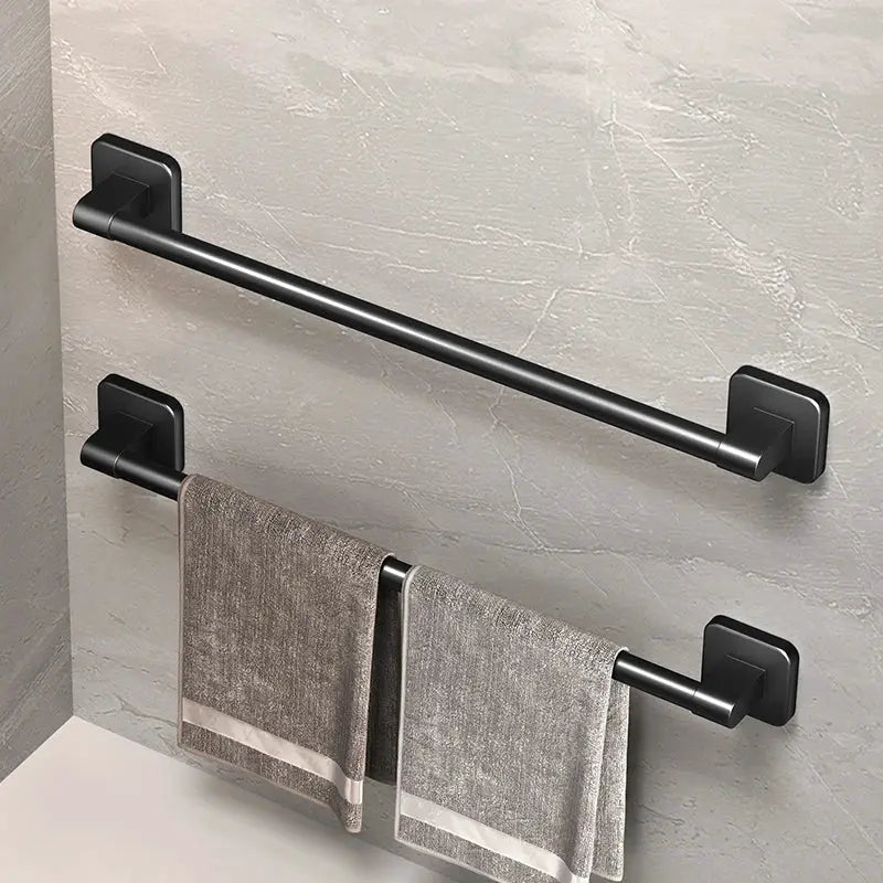 NovaLine Self Adhesive Bathroom Towel Rack No Drill Installation Aluminum Alloy Towel Holder White Or Black