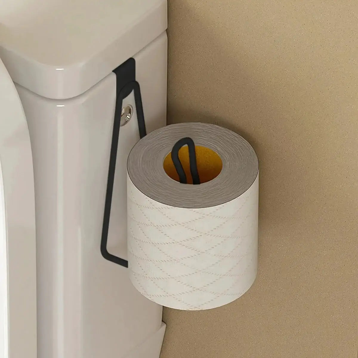 Easy Install Wall Mount Toilet Paper Holder With Painted Finish No Drill Design Space Saving Bathroom Tissue Roll Hanger