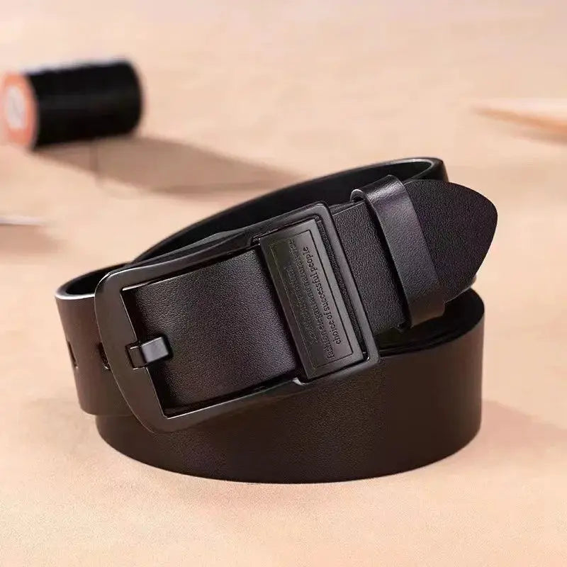 Leather Cowhide Mens Belt With Metal Alloy Pin Buckle Luxury Brand Jeans And Business Casual Waist Strap