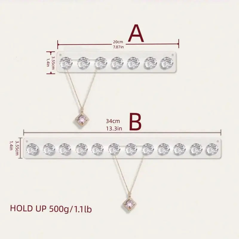 Acrylic Necklace Hanger Wall Mounted Jewelry Organizer For Necklaces And Bracelets 2051