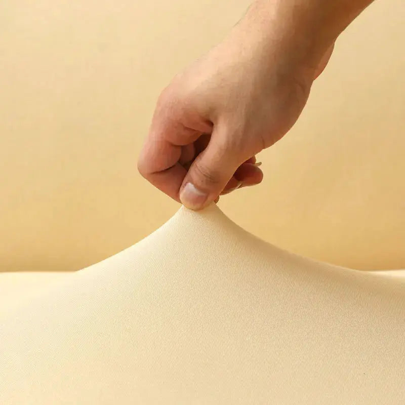 Sofa cover Simples Market beige stretch waterproof fabric for L-shaped corner sofa