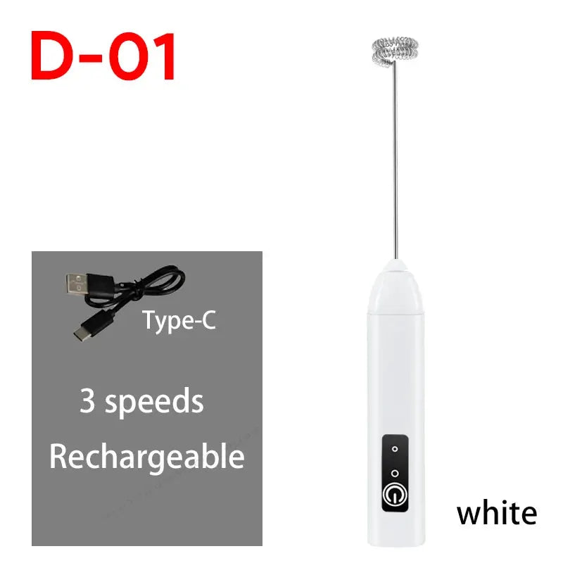 Upgraded Rechargeable Electric Coffee Frother Milk Whisk Mini Blender Handheld With Speeds For Espresso Cappuccinos