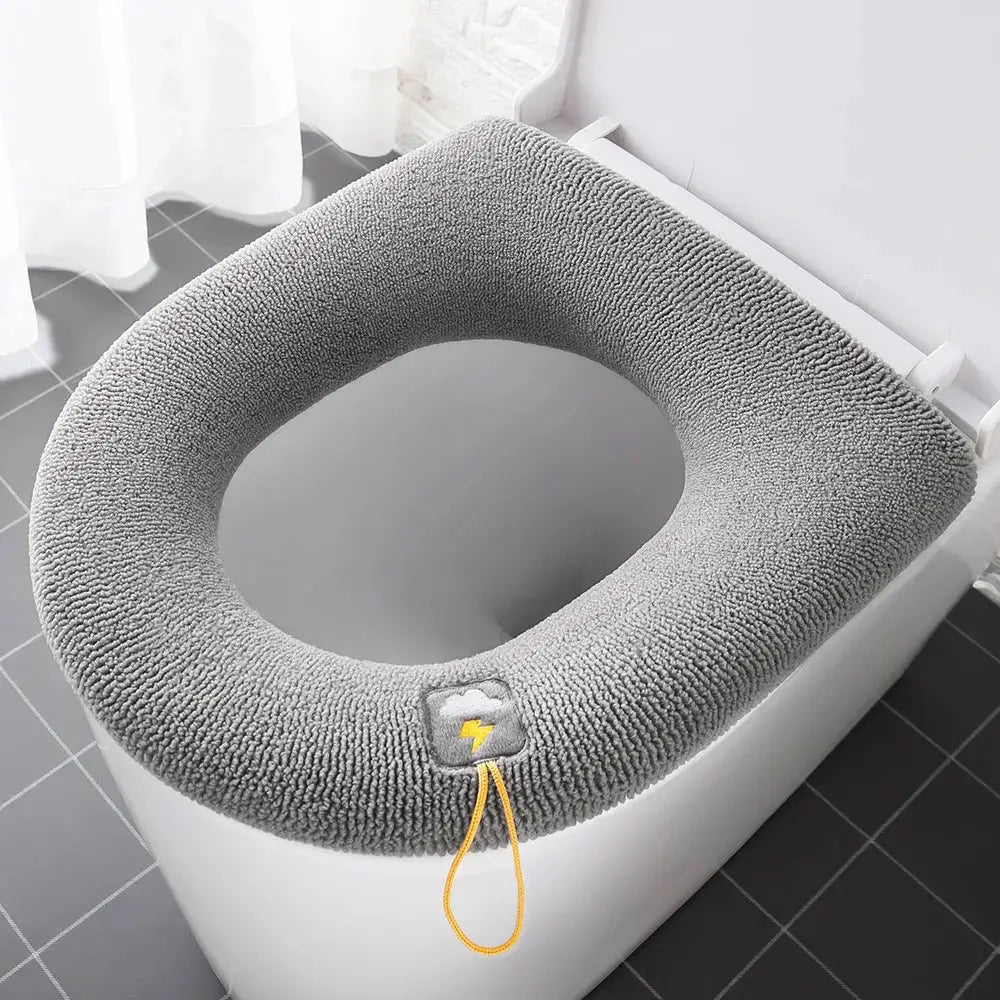 CozyNest Universal Pumpkin Pattern Toilet Seat Cover And Warm Mat Soft Hygienic Comfort For Most O Type Toilets