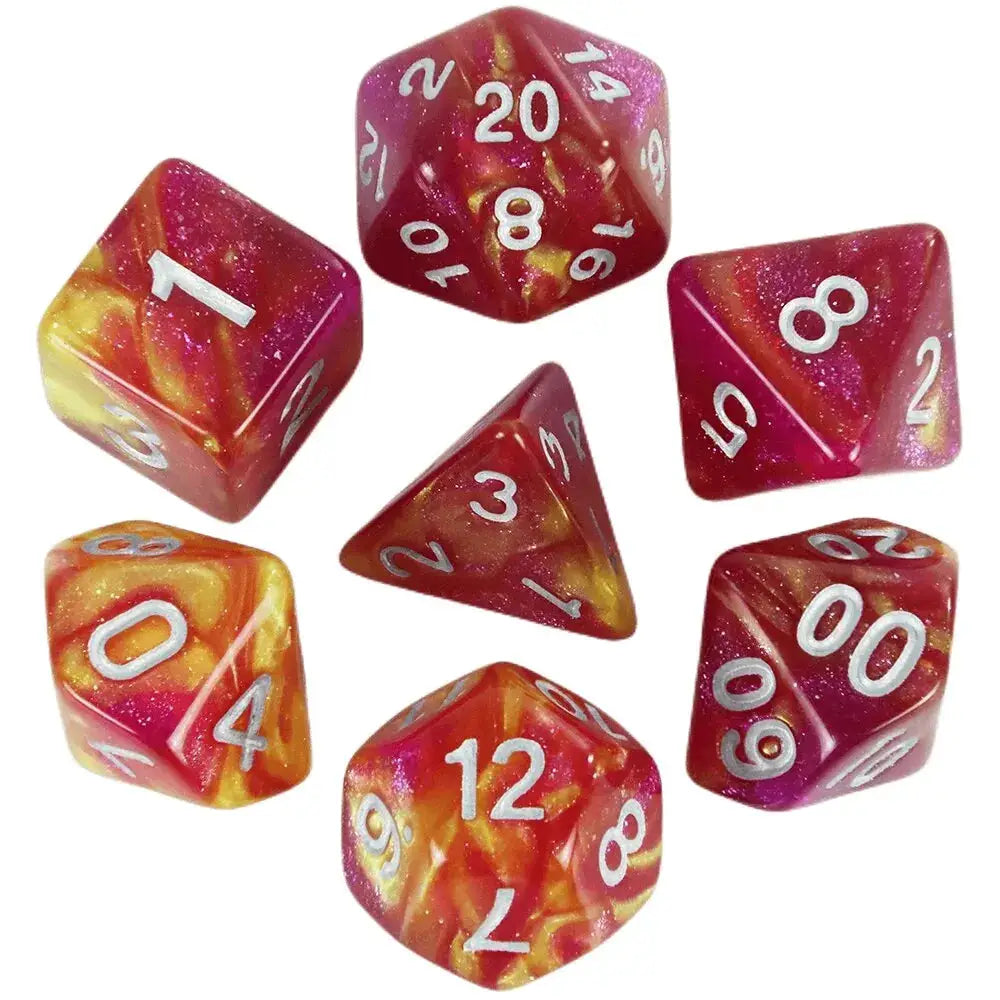 Galaxy Theme Polyhedral Dice Set For DnD With Cosmic Colorful Universe Effect Ideal For Adventurers