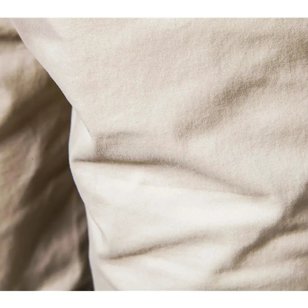 Simples Market AIOPESON men's 100% cotton solid shorts, beige, elastic waist.