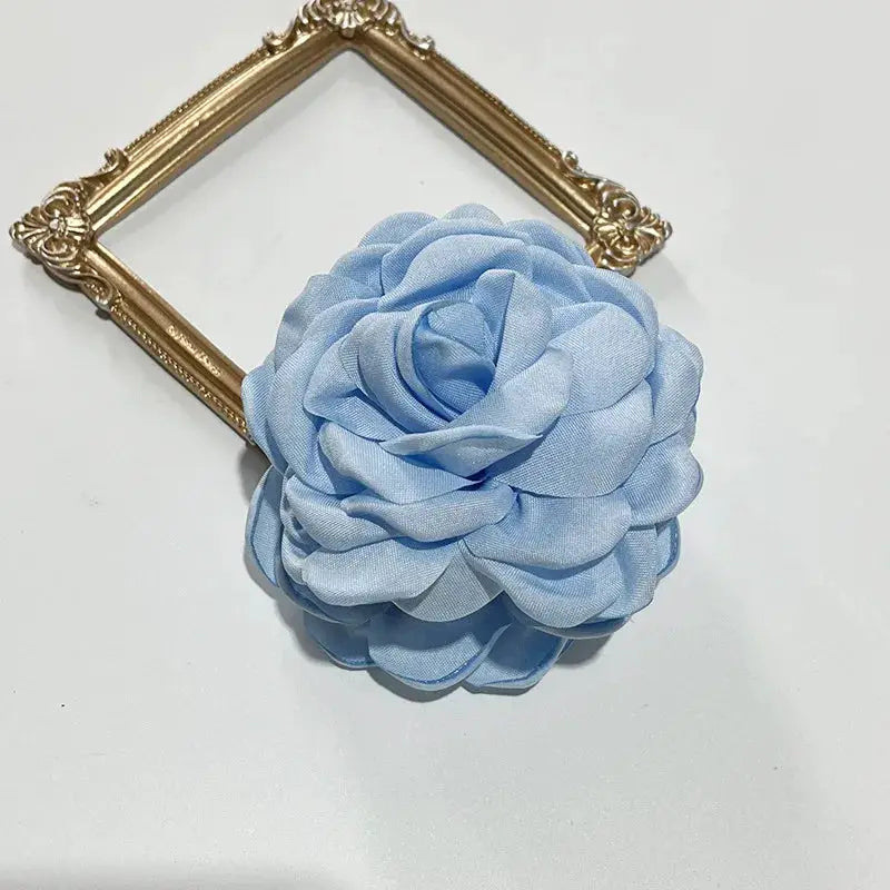 Maison Rose French Fabric Rose Hair Claw Clips Durable Plastic With Delicate Floral Pattern For Women And Girls
