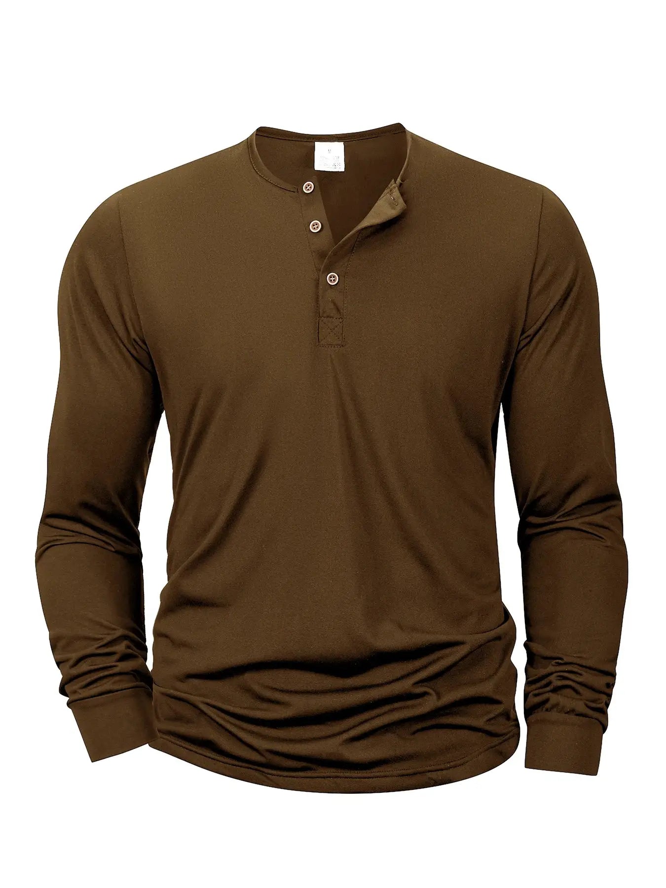 Mens Long Sleeve Henley Neck T Shirt Slim Fit Casual Button Shirt Comfortable Fitness Tee Cozy Top For Men