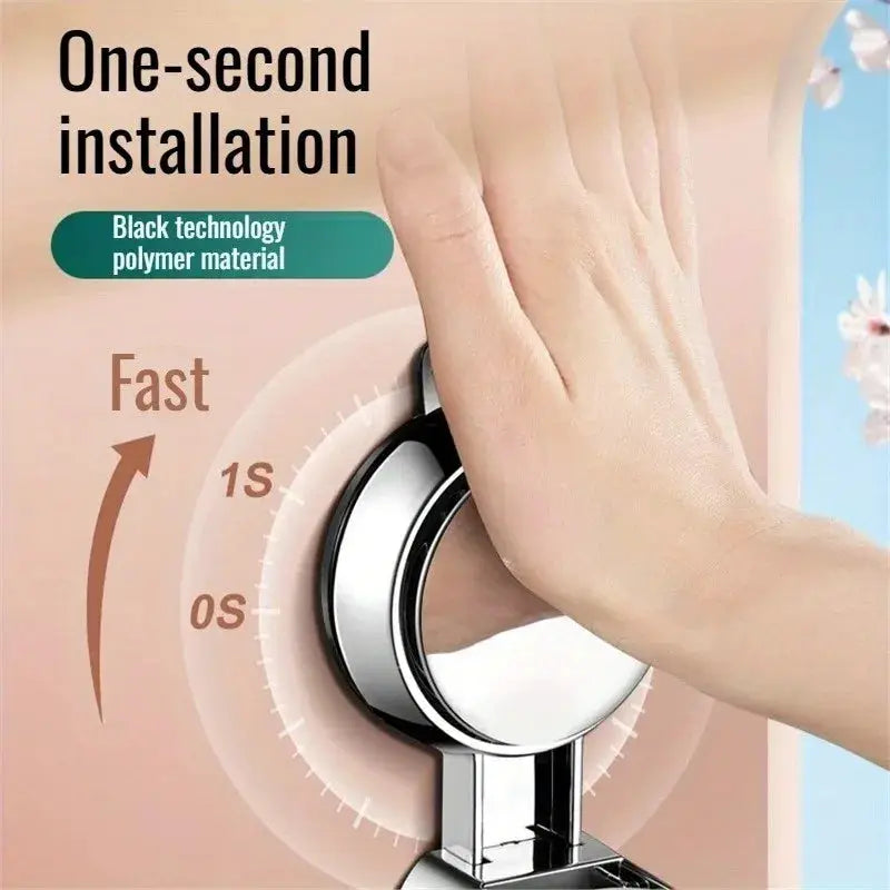 Simples Market universal shower head holder with suction cup, 360° adjustable chrome finish