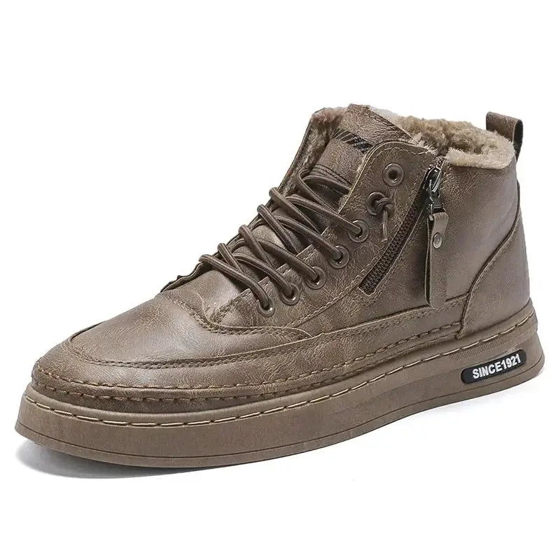 Mens Winter Warm Cotton Shoes 2024 Classic Fashion Retro Plush Anti Slip Snow Boots Outdoor Casual