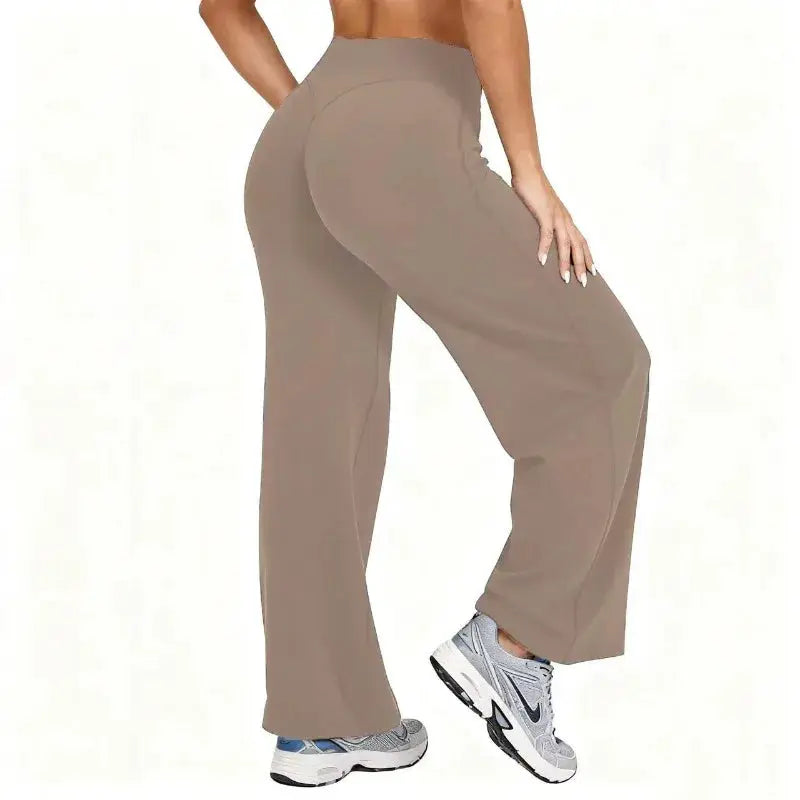 FlexiWear Plus Size Yoga Pants Wide Leg High Waist Ankle Length Comfort For Running And Pilates