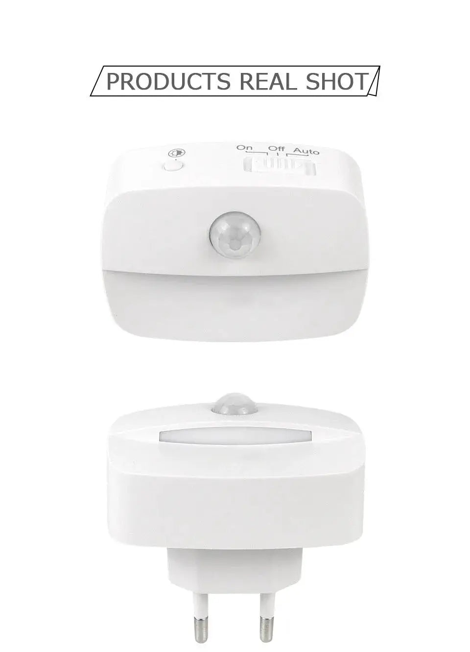 Plug-in LED motion sensor night light, white two-pin plug, by Simples Market