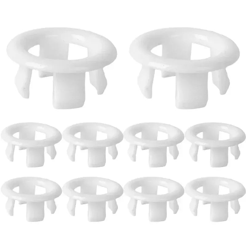 HomeX Round Sink Hole Overflow Cover Durable Plastic Silver Plated Drain Cap For Kitchen And Bathroom