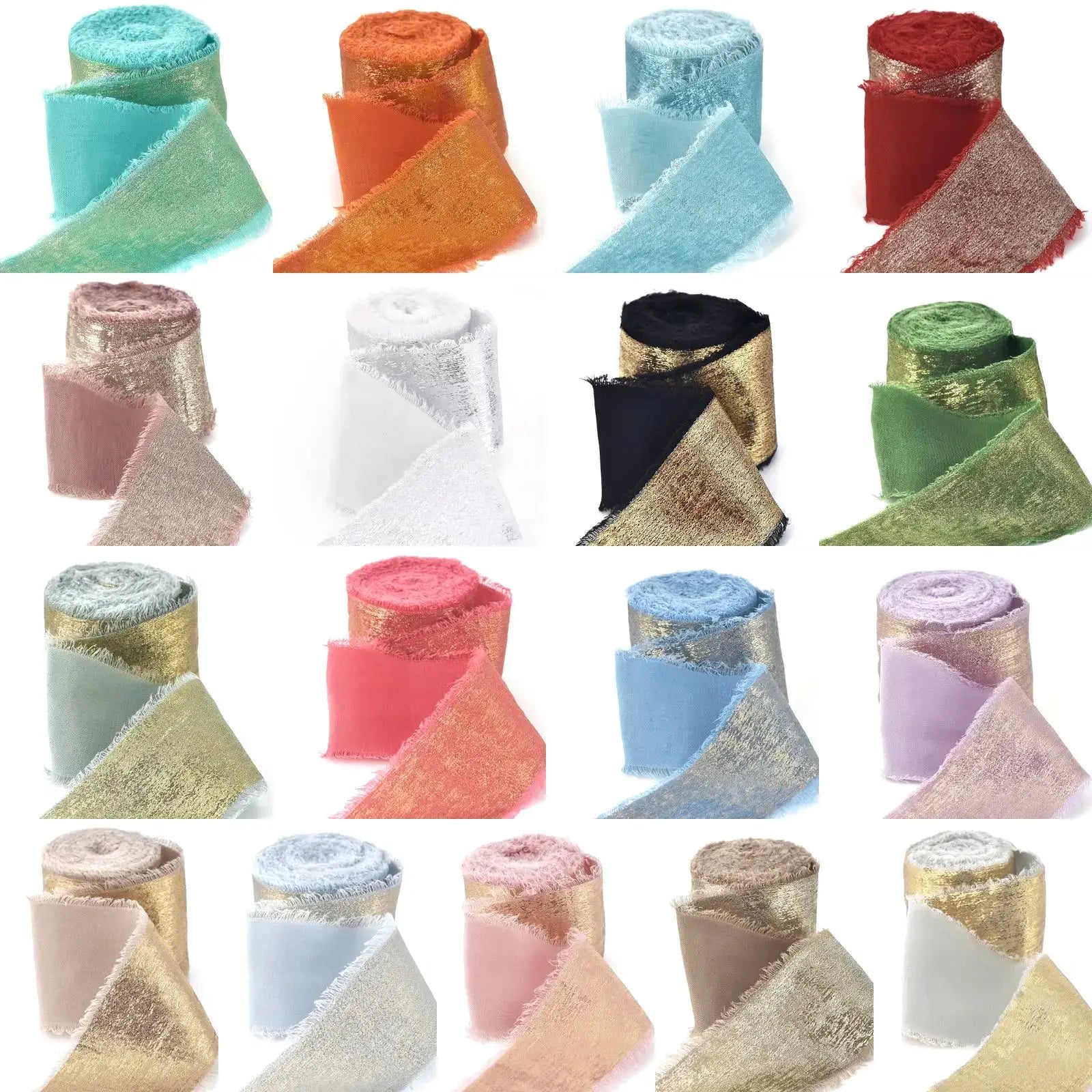 LuxeSilk 5M Silk Ribbon Roll Handmade Ripped Ribbon For Wedding Bouquets Gift Boxes And Decor