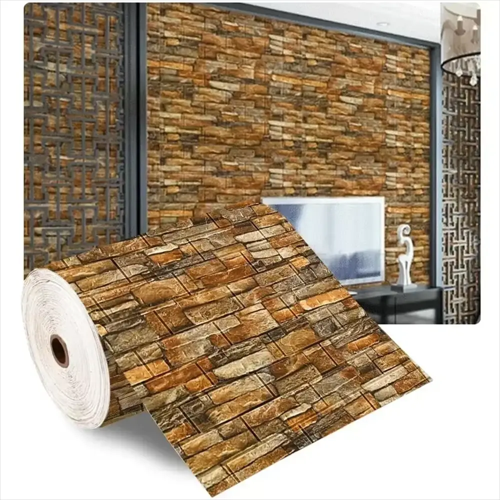 3D Self Adhesive Brick Wallpaper 70cm 1m 5m 10m Waterproof XPE Foam Wall Sticker Living Room Bedroom Children Decor