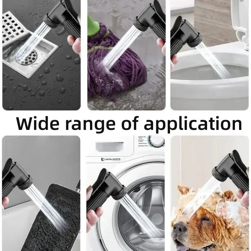 Toilet bidet sprayer set by Simples Market, handheld with double-outlet valve for bathroom cleaning tasks
