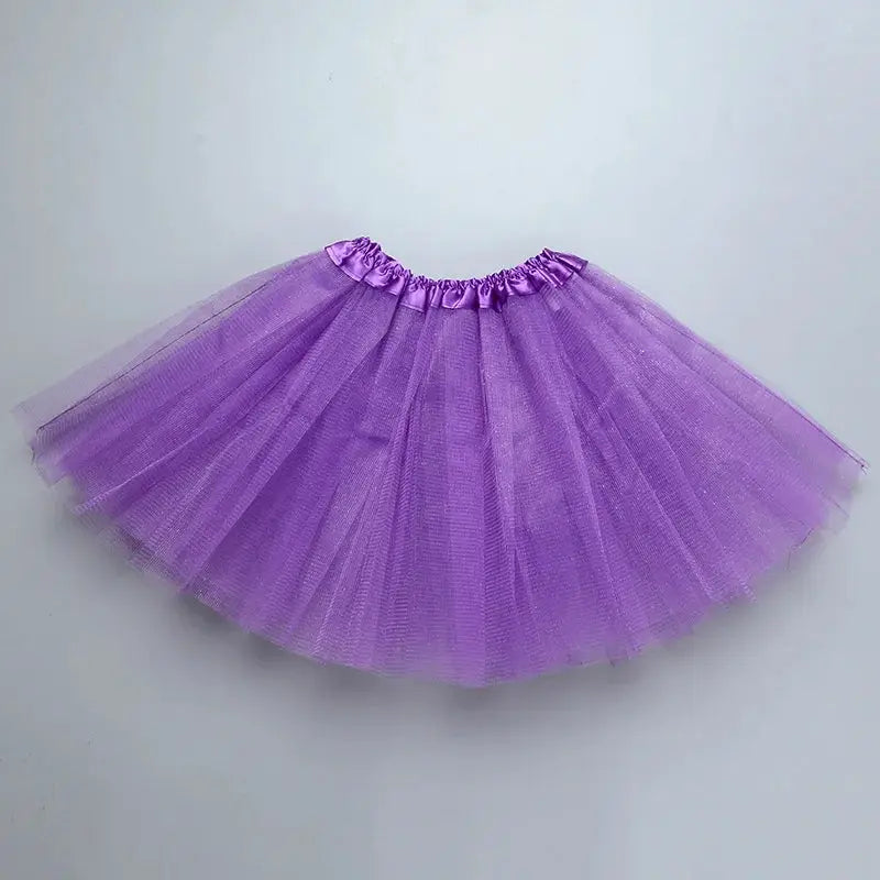 DreamDance Girls Elastic Ballet Tutu Skirt Three Layer Tulle Satin Waistband For Full Ball Gown Look Ages 2 To 8