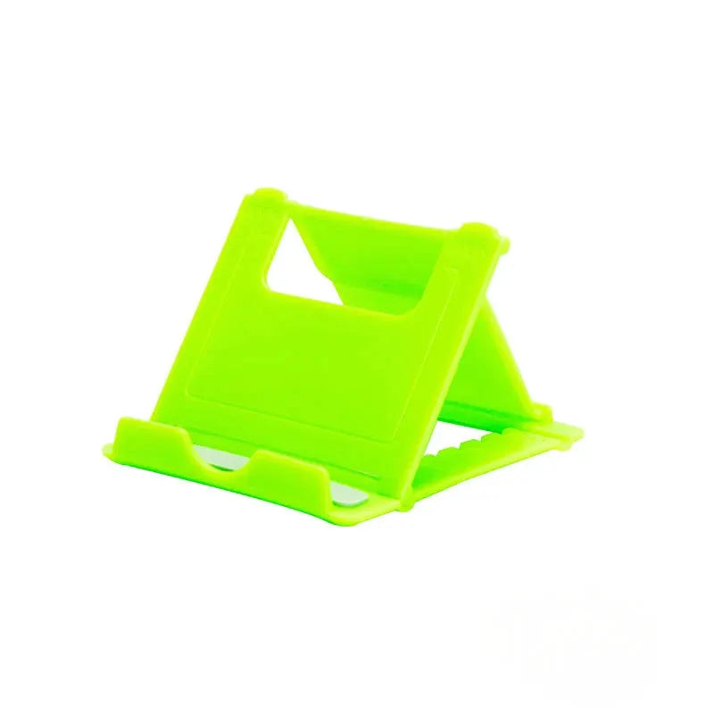 Desktop tablet folding stand by Simples Market, neon green plastic, portable and adjustable