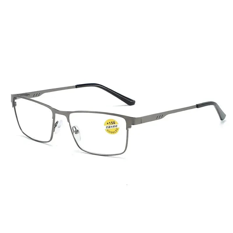 OptiGuard Men Reading Glasses With Blue Light Blocking Alloy Frame For Presbyopia And Screen Time Comfort