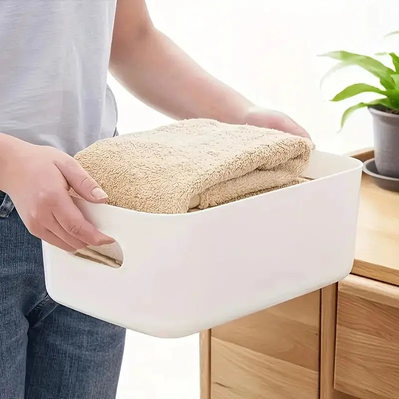 5 Pack Stackable Storage Box Set Plastic Organizer Containers Durable Reusable For Kitchen Bathroom Dorm Essentials