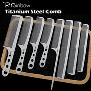 Brainbow Titanium Steel Comb For Men Anti Static Ultra Thin Professional Salon Hairdressing Barbers Hair Brush