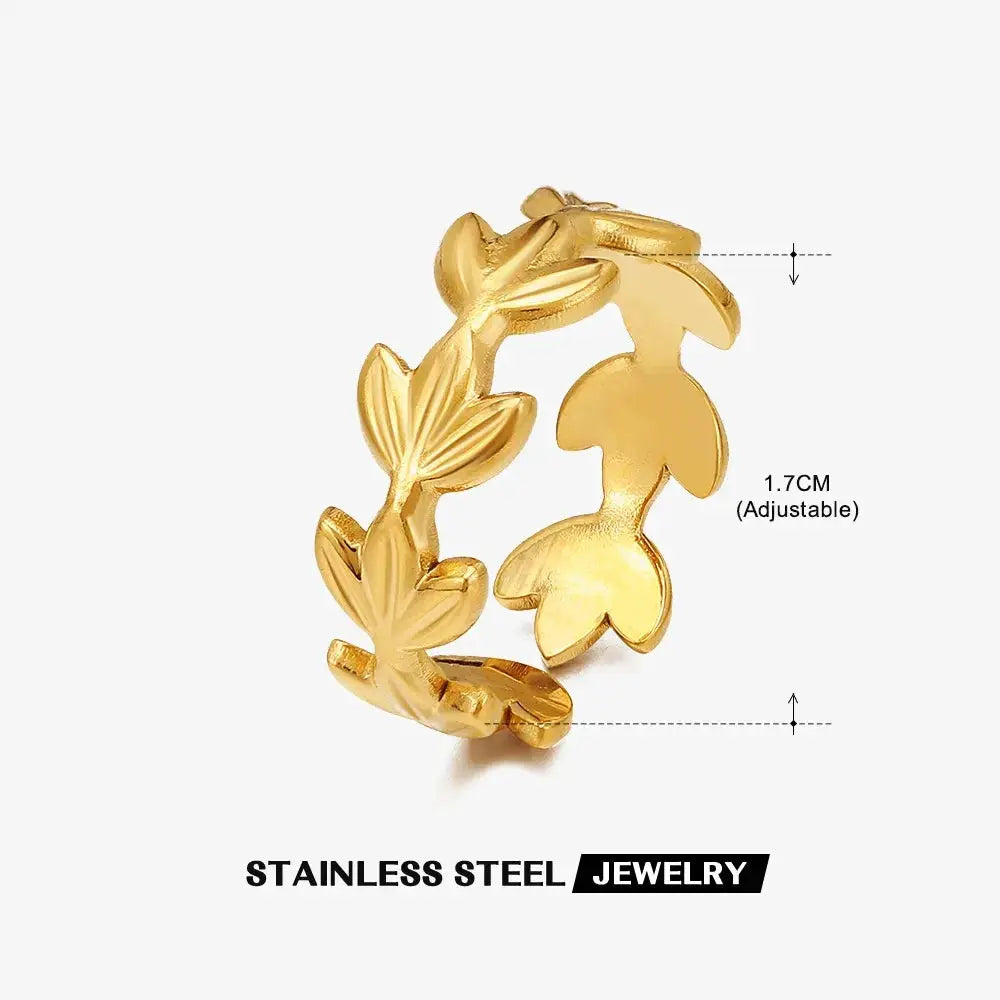 316L Stainless Steel Shell Rings For Women Adjustable Gold Color Little Star Open Rings Jewelry For Weddings Trendy