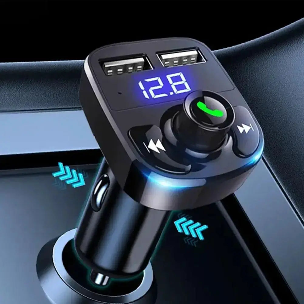 NovaDrive Wireless Bluetooth FM Transmitter MP3 Player Hands Free Calling and Dual USB Charger